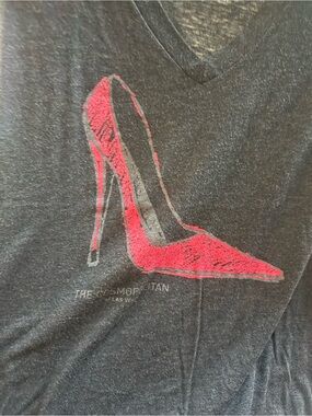Cosmopolitan Black Tee with Pink High Heel Graphic